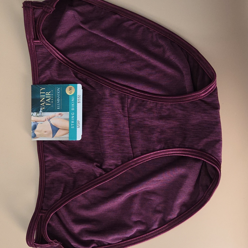 Vanity Fair Illumination Women's String Bikini Panties Set Of 2 Size 6 M - Picture 4 of 5